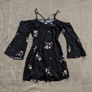 Xhilaration Floral Strappy Cold Shoulder Dress